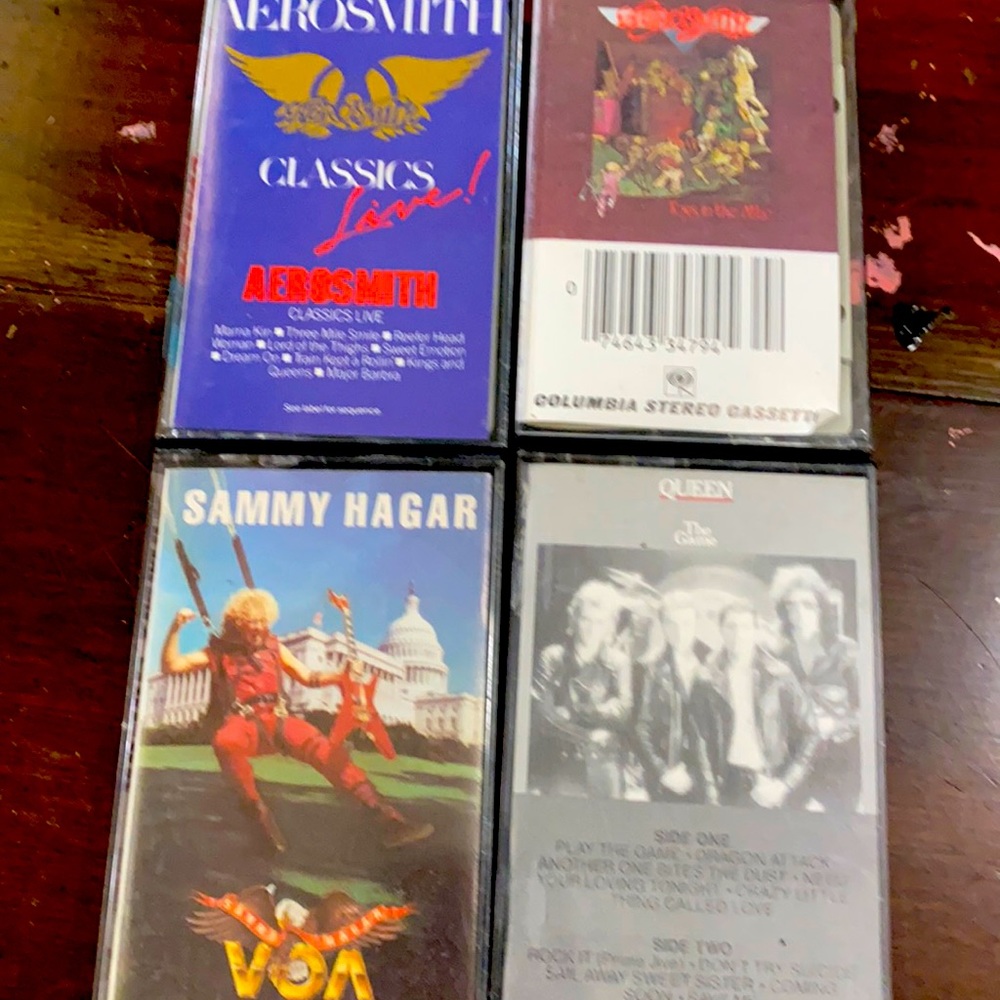 Aerosmith, Queen, Sammy Hagar Cassette tapes